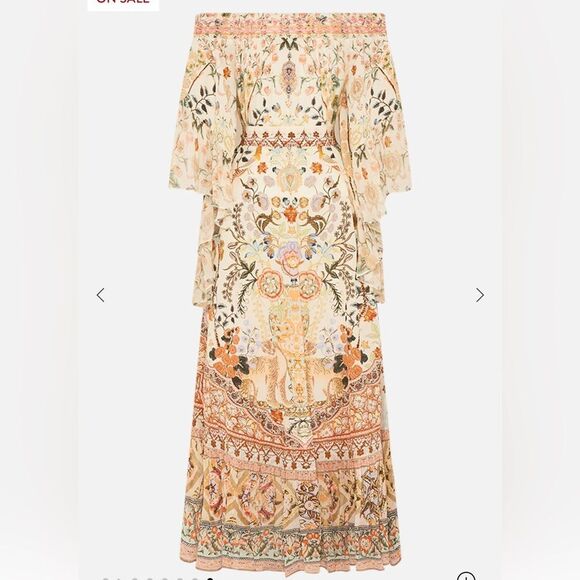 13 NWOT 949.00 CAMILLA High Low Hem Off Shoulder Dress
Honour Of Heirlooms SMALL - Picture 3 of 14